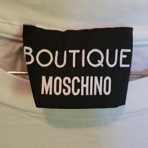 Moschino Boutique White Tee with Colorful Fashion Print - Picture 2 of 5